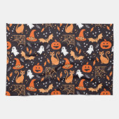 Niedliche Illustrierte Zwischenzeichen auf schwarz Geschirrtuch (Horizontal)