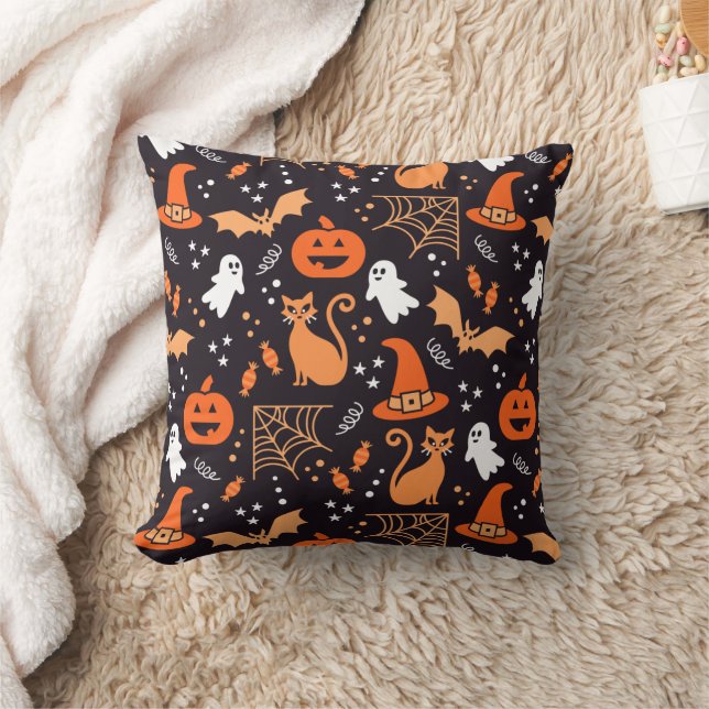 Niedliche Illustrierte Zwischenzeichen auf schwarz Kissen (Decke)