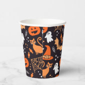 Niedliche Illustrierte Zwischenzeichen auf schwarz Pappbecher (Rechts)