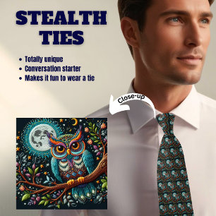 Niedliche Imitate aus der Eule bestickt Stealth Ne Krawatte