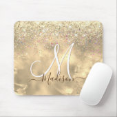 Niedliche Imitate aus Marmor Glitzer Monogramm Mousepad (Mit Mouse)