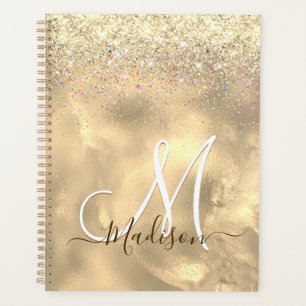 Niedliche Imitate aus Marmor Glitzer Monogramm Planer