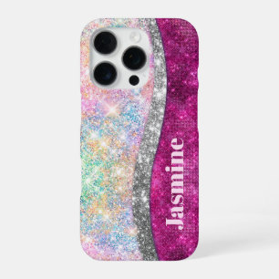 Niedliche Imitate aus rosa Glitzer iPhone 16 Pro Hülle