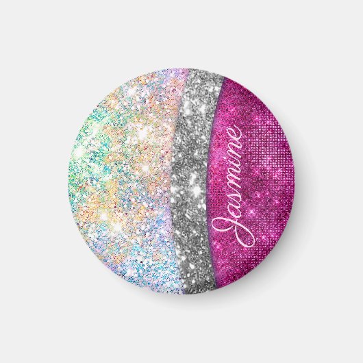 Niedliche Imitate aus rosa Glitzer Magnet (Vorne)