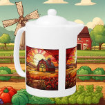 niedliche Imitate Buntglas Landbauernhof<br><div class="desc">niedliche Imitate Buntglas Landhaus Teekanne</div>