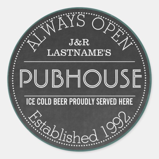 Niedliche Imitate Chalkboard Personalisiert Couple Runder Aufkleber (Vorderseite)