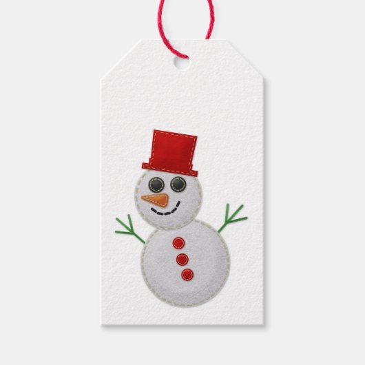 Niedliche Imitate Felt Snowman Geschenkanhänger (Vorderseite)