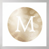 niedliche Imitate Folie Rose Ananas Monogramm Poster (Vorne)