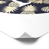niedliche Imitate Folien aus Ananas, Monogramm Poster (Ecke)