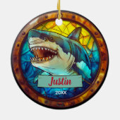 Niedliche Imitate, Glashai-Weihnachtsgebäck Keramik Ornament (Hinten)