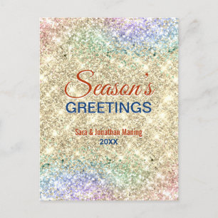 Niedliche Imitate Glitzer Weihnachten Neujahr Postkarte