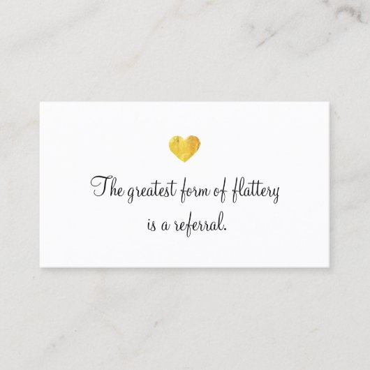 Niedliche Imitate Gold Foil Heart Kundenkarte Empfehlungskarte (Vorderseite)