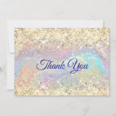 Niedliche Imitate Gold Glitzer Weihnachten Dankeskarte (Vorderseite)