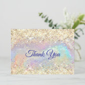 Niedliche Imitate Gold Glitzer Weihnachten Dankeskarte (Stehend Vorderseite)