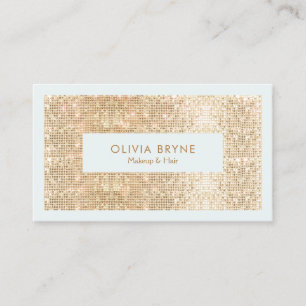 Niedliche IMITATE Gold-Sequin-Makeup und Haare Visitenkarte