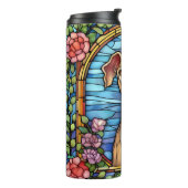 Niedliche Imitate Grauhund-Hund aus Hartglas Thermosbecher (Nach links gedreht)