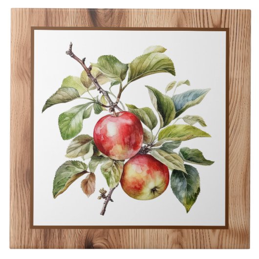 Niedliche Imitate Holzkorbäpfel Küche Fliese (Vorderseite)