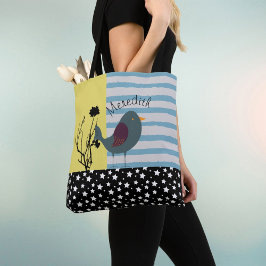 Niedliche Imitate Patchwork Stars Streifen Vogel u Tasche