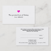 Niedliche Imitate Rosa Foil Herzlich Willkommen Empfehlungskarte (Vorne/Hinten)