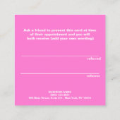 Niedliche Imitate Silver Sequin Pink Beauty Salon Empfehlungskarte (Rückseite)