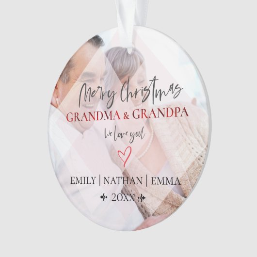 Niedliche Imitate Vellum Liebe Sie Großeltern Weih Ornament (Vorderseite)