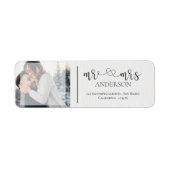 Niedliche Imitate Vellum Mr. and Mrs Schwarz-weiß  (Vorne)