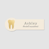 Niedliche Imitats Gold Tooth Dental Office Mitarbe Namensschild (Vorderseite)