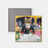 Niedliche impressionistische Katze, Maus, Manet, P Magnet (Vorderseite/Rückseite)