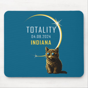 Niedliche Indiana Totale Sonnenfinsternis Katze Mousepad