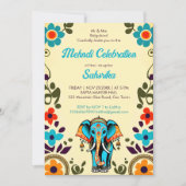 Niedliche indische Hochzeitelefantenvorlage Einladung (Vorderseite)