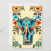 Niedliche indische Hochzeitelefantenvorlage Einladung (Rückseite)