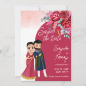 Niedliche indische Hochzeitsvorlage Save The Date (Vorderseite)
