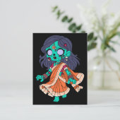 Niedliche indische Zombie Postkarte (Stehend Vorderseite)