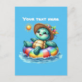 Niedliche, individuell anpassbare Strandschildkröt Postkarte (Vorderseite)