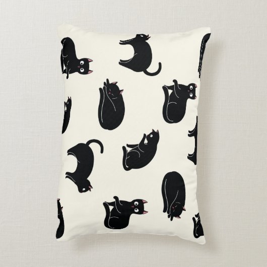 Niedliche, individuell einstellbare Schwarzkatzenk Dekokissen (Rückseite(Vertikal))