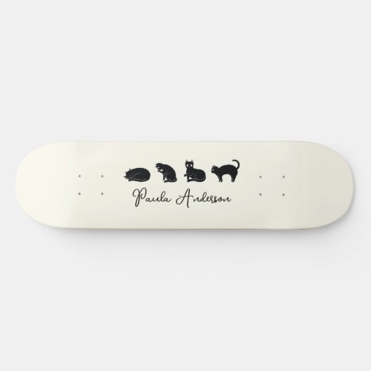 Niedliche, individuell einstellbare Schwarzkatzenk Skateboard (Horizontal)
