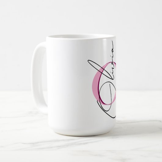 Niedliche Individuelle Name-Initialen Girl Kaffeetasse (Vorderseite Links)
