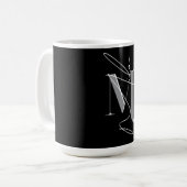 Niedliche Individuelle Name-Initialen Girl Kaffeetasse (Vorderseite Links)