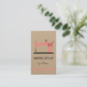 Niedliche Informationen zu handgefertigten Nähmasc Visitenkarte (Stehend Vorderseite)