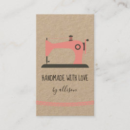 Niedliche Informationen zu handgefertigten Nähmasc Visitenkarte