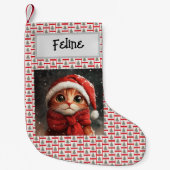 Niedliche Ingwer-Katze, Weihnachten, mit Namen, Kleiner Weihnachtsstrumpf (Vorderseite)