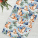 Niedliche Ingwer Katzen im Schnee Hübscher Feierta Schal<br><div class="desc">Dieser hübsche Schal ist eine ideale Wahl für Katzenliebhaber zu Weihnachten. Der leichte Chiffonschal ist mit niedlichen Ingwerkatzen im Winterschnee im Aquarellstil gemustert. Ein lustiges,  felines Themenaccessoire für die festliche Saison.</div>
