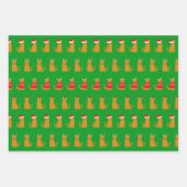 Niedliche Ingwer Katzen in sonnigen Weihnachtskost Geschenkpapier Set (Vorderseite 3)
