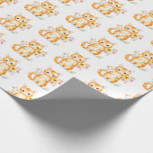 niedliche Ingwerkatze mit Blume Geschenkpapier (Ecke)