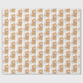 niedliche Ingwerkatze mit Blume Geschenkpapier (Flach)