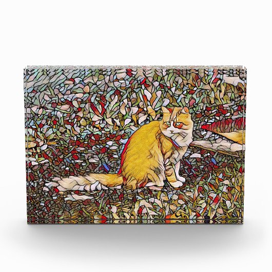 Niedliche Ingwerkatze zum Spazierengehen Fotoblock (Vorderseite)