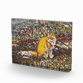 Niedliche Ingwerkatze zum Spazierengehen Fotoblock (Rechts)