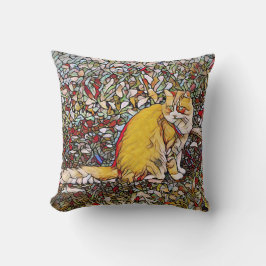 Niedliche Ingwerkatze zum Spazierengehen Kissen