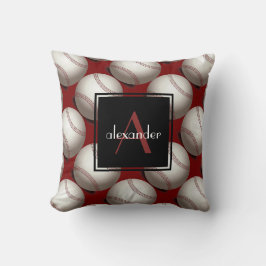 Niedliche Initiale u. Name der Baseball-w, Kissen