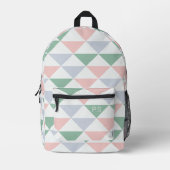 Niedliche Initialen von Girly Pastel Pink und Gree Bedruckter Rucksack (Vorderseite)